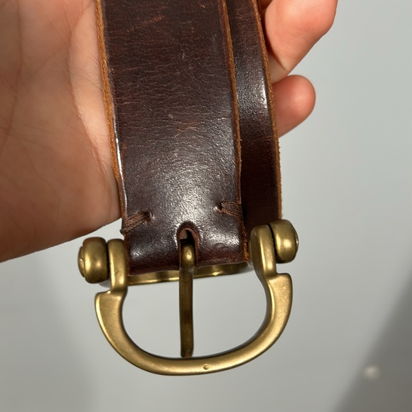 Banana Republic Women’s Italian Leather Brass Buckle Western Belt size 34 - Picture 6 of 16